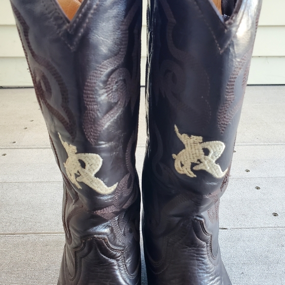 Roger\'s Leather Western Cowboy Brown Boots Men’s Size 8.5 main image 12